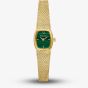 Bulova Ladies Goddess Of Time Gold Plated Green Dial Watch 97L184