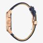 Bulova Mens Wilton Rose Gold Plated Blue Chronograph Dial Leather Strap Watch 97B170