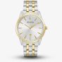 Bulova Mens Sutton Two-Tone Silver Dial Bracelet Watch 98B385