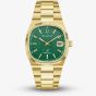 Bulova Mens Super Seville Gold Tone Green Dial Watch 97B237