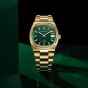 Bulova Mens Super Seville Gold Tone Green Dial Watch 97B237
