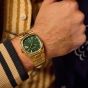Bulova Mens Super Seville Gold Tone Green Dial Watch 97B237