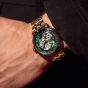 Bulova Mens Sutton Automatic Green Skeleton Dial Watch 96A329