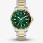 Bulova Mens Marine Star Green Dial Two Colour Bracelet Watch 98B467