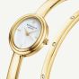 ROSEFIELD Ladies Studio Bangle White Mother of Pearl Golden Bangle Bracelet Watch & Crystal Bangle Gift Set BWGCG-X293