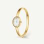 ROSEFIELD Ladies Studio Bangle White Mother of Pearl Golden Bangle Bracelet Watch & Crystal Bangle Gift Set BWGCG-X293