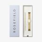 ROSEFIELD Ladies Boxelle White Dial Golden Bracelet Watch & Round Crystals Bracelet Gift Set BWGRC-X283
