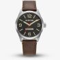 G-STAR Mens Originals Black Dial Brown Leather Strap Watch GSW.503.01