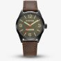 G-STAR Mens Originals Green Dial Brown Leather Strap Watch GSW.503.05