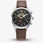 G-STAR Mens Originals Black Dial Brown Leather Strap Watch GSW.504.01