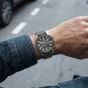 G-STAR Mens Bend3D Black Dial Grey Leather Strap Watch GSW.505.01