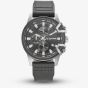 G-STAR Mens Bend3D Black Dial Grey Leather Strap Watch GSW.505.01