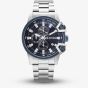 G-STAR Mens Bend3D Blue Dial Silver Bracelet Watch GSW.505.04
