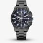 G-STAR Mens Bend3D Blue Dial Black Bracelet Watch GSW.505.05