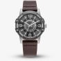 G-STAR Mens Constructed Black Dial Brown Leather Strap Watch GSW.506.01