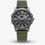 G-STAR Mens Constructed Black Dial Green Leather Strap Watch GSW.506.03