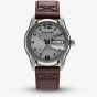 G-STAR Mens Selvedge Grey Dial Brown Leather Strap Watch GSW.507.01
