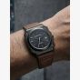 G-STAR Mens Cube Black Dial Brown Leather Strap Watch GSW.508.04