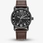 G-STAR Mens Rovic Black Dial Brown Leather Strap Watch GSW.509.03