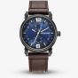 G-STAR Mens Rovic Blue Dial Brown Leather Strap Watch GSW.509.04