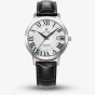 Jacques du Manoir Mens Genesis White Dial Black Leather Strap Watch JWG04801