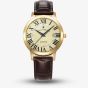 Jacques du Manoir Mens Genesis Gold Dial Brown Leather Strap Watch JWG04804