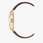 Jacques du Manoir Mens Genesis Gold Dial Brown Leather Strap Watch JWG04804