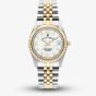 Jacques du Manoir Ladies Inspiration Roman White Mother Of Pearl Dial Two Tone Stainless Steel Bracelet Watch JWL01303