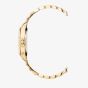 Jacques du Manoir Ladies Inspiration Roman II White Dial Gold Tone Stainless Steel Bracelet Watch JWL01306