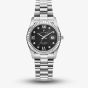 Jacques du Manoir Ladies Inspiration Roman II Black Dial Stainless Steel Bracelet Watch JWL01308