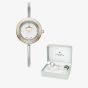Jacques du Manoir Ladies Aurora White Dial Bracelet Watch & Topring Boxset JWL05403