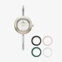 Jacques du Manoir Ladies Aurora White Dial Bracelet Watch & Topring Boxset JWL05403