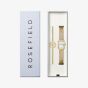 ROSEFIELD Ladies Mini Octagon White Dial Golden Bracelet Watch & Tree of Life Crystal Bracelet Gift Set MWGTG-X297
