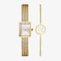 ROSEFIELD Ladies Mini Octagon White Dial Golden Bracelet Watch & Tree of Life Crystal Bracelet Gift Set MWGTG-X297