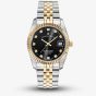 Jacques du Manoir Ladies Inspiration Elegance Black Dial Two Tone Bracelet Watch NRO.19