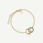ROSEFIELD Ladies Octagon XS Green Mother of Pearl Dial Golden Bracelet Watch & Emerald Duo Bracelet Gift Set OEGED-X288