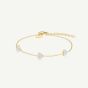 ROSEFIELD Ladies Octagon XS White Dial Golden Bracelet Watch & Three Pave Crystal Heart Bracelet Gift Set OWGHG-X296