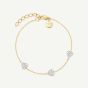 ROSEFIELD Ladies Octagon XS White Dial Golden Bracelet Watch & Three Pave Crystal Heart Bracelet Gift Set OWGHG-X296