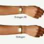ROSEFIELD Ladies Octagon XS White Dial Golden Bracelet Watch & Three Pave Crystal Heart Bracelet Gift Set OWGHG-X296