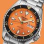 Seiko Mens 5 Sports SKX Midi Orange Watch SRPK35K1