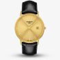 Tissot Mens Goldrun 18k Yellow Gold Black Leather Strap Watch T922.410.16.021.00