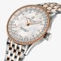 Breitling Ladies Navitimer Automatic 36 Two Tone Mother Of Pearl Diamond Dial Watch U17327211A1U1