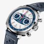 Breitling Mens Limited Edition Top Time 38 B01 Martini Racing Blue Leather Strap Chronometer Watch AB01772A1G1X1