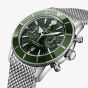 Breitling Mens Superocean Heritage B01 Chronograph 42mm Green Dial Watch AB0156361L1A1