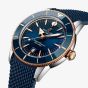 Breitling Mens Superocean Heritage B31 Automatic 44mm Blue & Rose Gold Rubber Strap Watch UB3112161C1S1