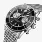 Breitling Mens Superocean Heritage B01 42 Chronograph Black Mesh Bracelet Watch AB0156241B1A1