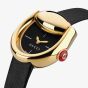Gucci Ladies Horsebit Black Dial Leather Strap Watch YA168505
