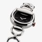 Gucci Ladies Horsebit Black Dial Chain Bracelet Watch YA168501