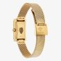 Gucci Ladies G-Frame Gold Plated Rectangle Dial Mesh Strap Watch YA147511