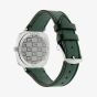 Gucci Grip Stainless Steel Covered Dial Green Leather Strap Watch YA157406